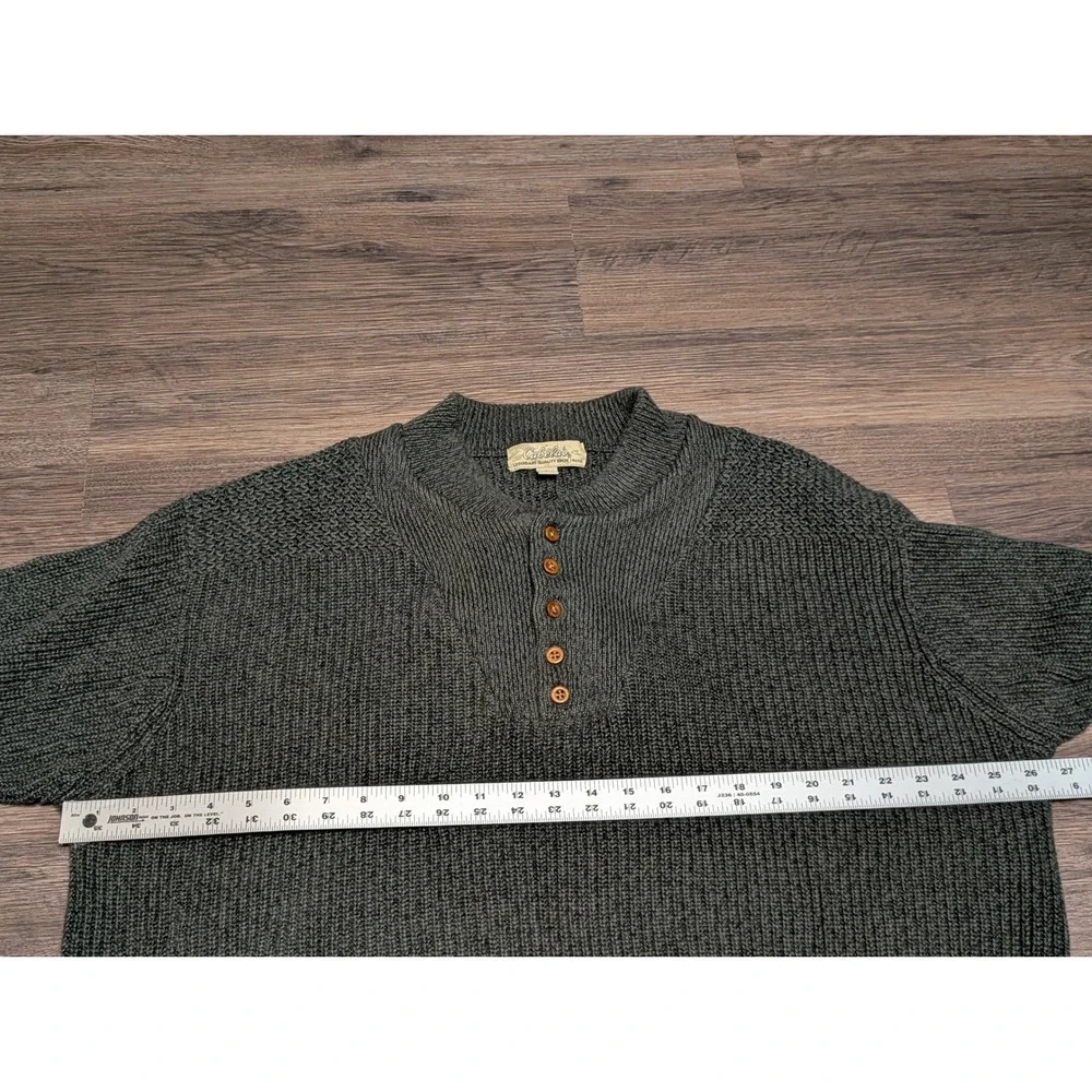 Cabelas Sweater Mens XLHenley Fisherman Chunky Knit Outdoor Utility‎ Gorpcore
